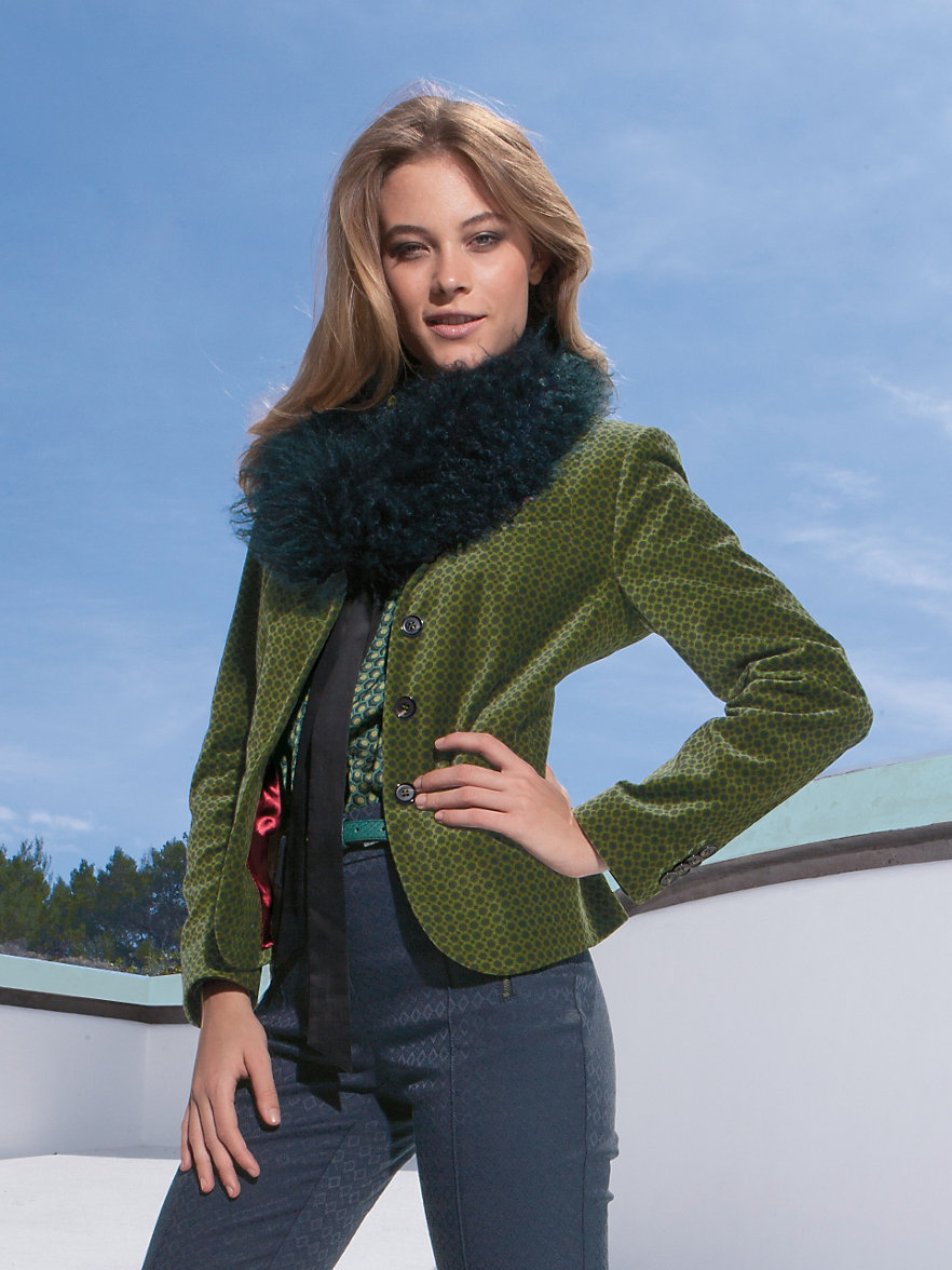 Peter hahn fluwelen blazer groen/bruin